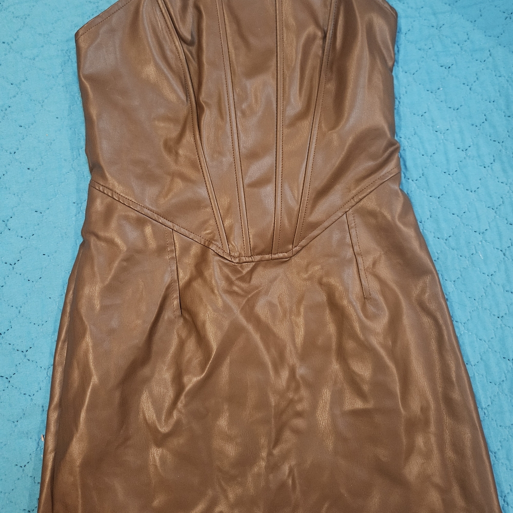 La Hearts Brown Strapless Maxi Dress